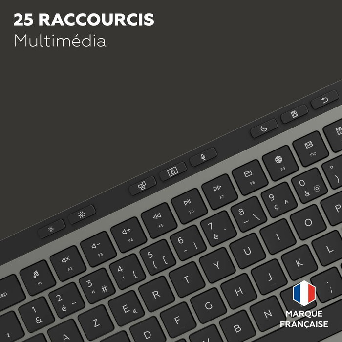 Mobility Lab KP450W Clavier sans fil AZERTY Noir et Gris full-size Mobility Lab KP450W Clavier sans fil AZERTY Noir et Gris full-size