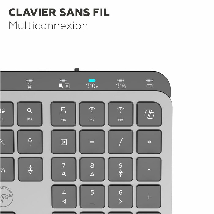 Mobility Lab KP450W Clavier sans fil AZERTY Noir et Gris full-size Mobility Lab KP450W Clavier sans fil AZERTY Noir et Gris full-size