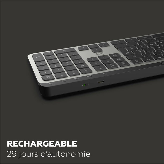Mobility Lab KP450W Clavier sans fil AZERTY Noir et Gris full-size Mobility Lab KP450W Clavier sans fil AZERTY Noir et Gris full-size