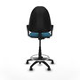 Tabouret Aýna taburete Contact permament de base Tissu Vert pétrole Structure polyamide noire Accoudoirs fixes Sans appui-tête Roulettes pour moquette