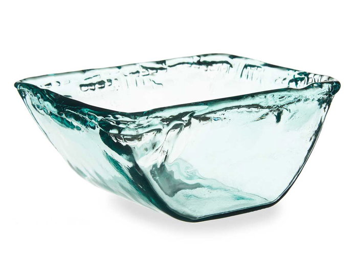 Giftdecor Centre de table Mesina en verre recyclé transparent 25 cm (Set de 2)