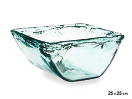 GIFTDECOR Centro Vidrio Mesina 25cm, Transparent, Lot de 2