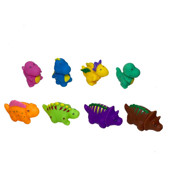 Tachan Kit de 8 Figurines de Bain Dinosaures en Caoutchouc Résistant - Pour Enfants de 3 Ans et Plus