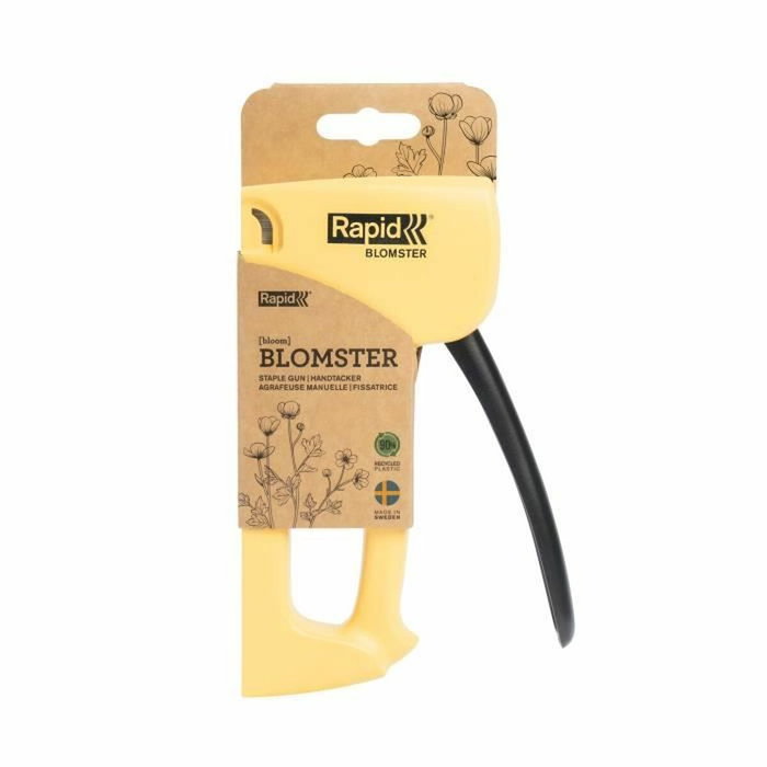 Rapid R53 Blomster Jaune Fleur - Agrafeuse manuelle éco-responsable (Agrafes n°53 4-10mm)