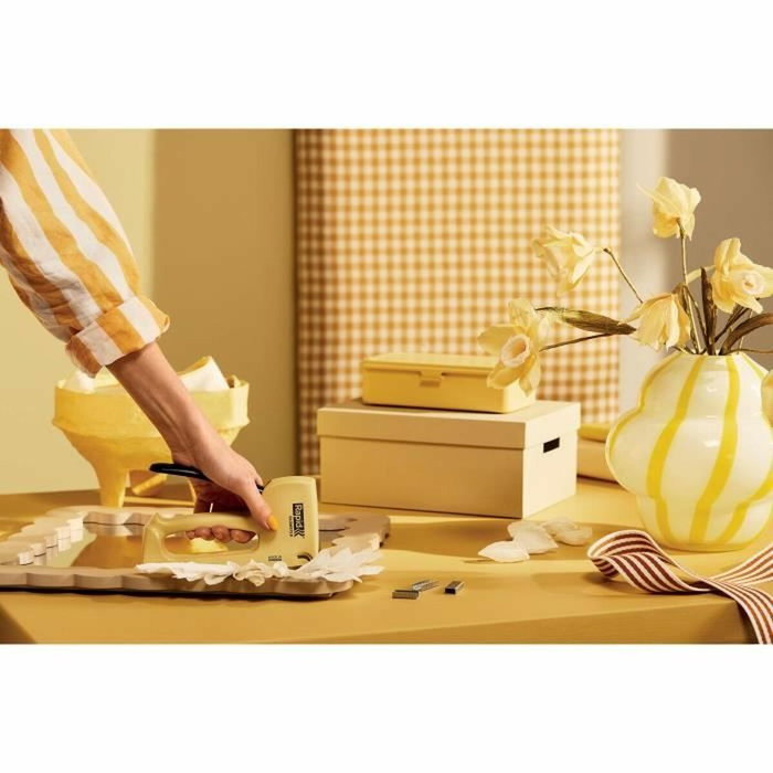 Rapid R53 Blomster Jaune Fleur - Agrafeuse manuelle éco-responsable (Agrafes n°53 4-10mm)