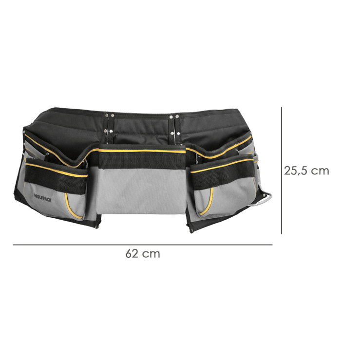 WOLFPACK LINEA PROFESIONAL Sacoche de coffreur double avec ceinture et support marteau WOLFPACK LINEA PROFESIONAL Sacoche de coffreur double avec ceinture et support marteau
