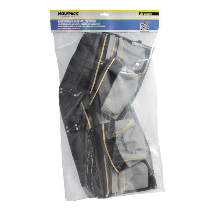 WOLFPACK LINEA PROFESIONAL Sacoche de coffreur double avec ceinture et support marteau WOLFPACK LINEA PROFESIONAL Sacoche de coffreur double avec ceinture et support marteau