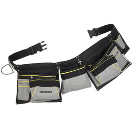 WOLFPACK LINEA PROFESIONAL Sacoche de coffreur double avec ceinture et support marteau