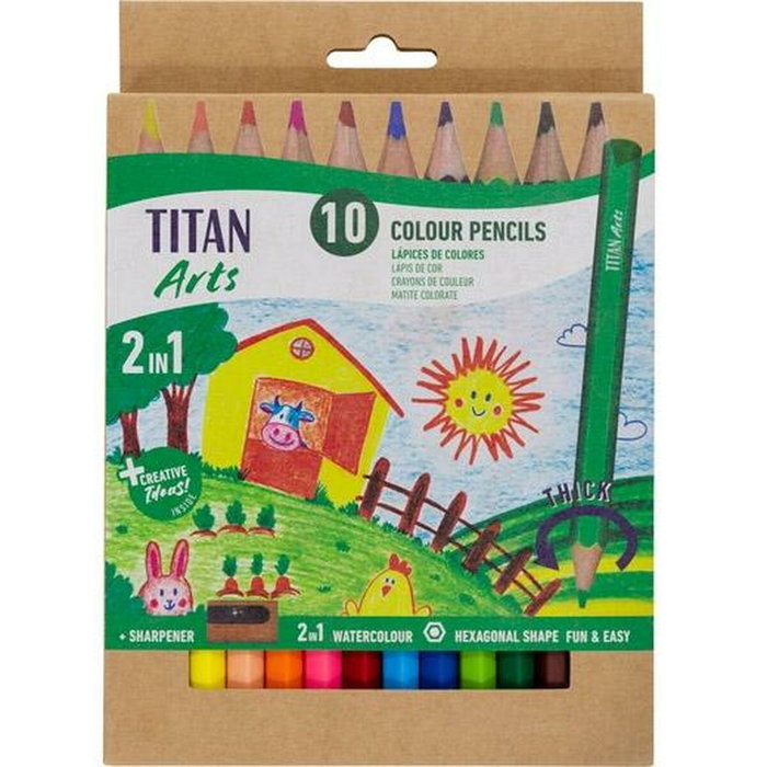Crayons de couleur Titan Arts Multicouleur 10 Pièces Crayons de couleur Titan Arts Multicouleur 10 Pièces