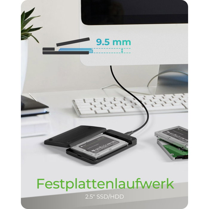 Icy IB-201T-CU31 Boîtier pour disque dur/SSD SATA 2,5 pouces USB-C