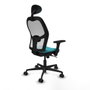 Piqueras y Crespo Chaise de Bureau avec Appui-tête 3D036N1 Turquoise