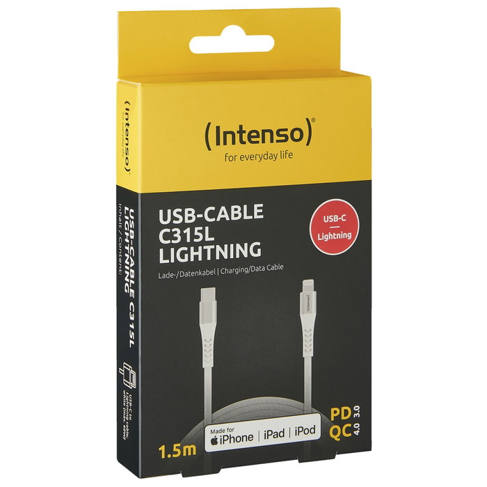 Intenso Câble USB-C vers Lightning C315L Blanc 1,5 m Intenso Câble USB-C vers Lightning C315L Blanc 1,5 m