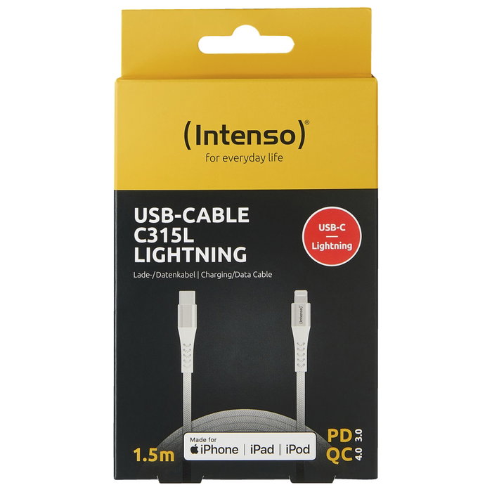 Intenso Câble USB-C vers Lightning C315L Blanc 1,5 m Intenso Câble USB-C vers Lightning C315L Blanc 1,5 m