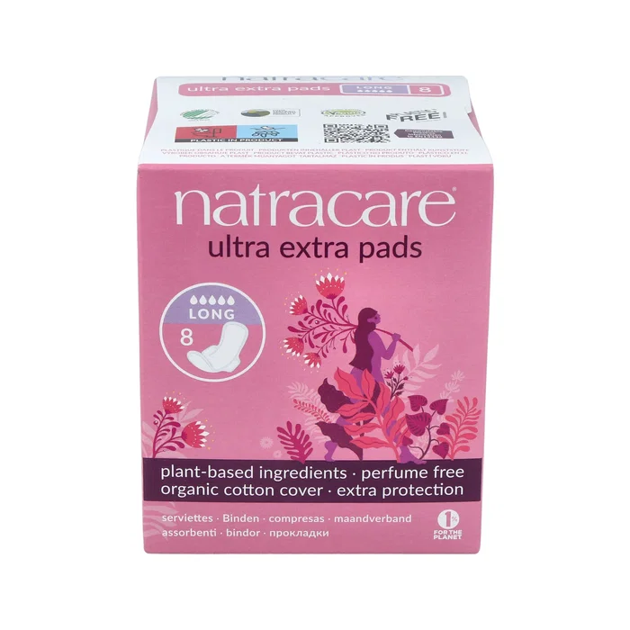 NATRACARE Serviettes Ultra Extra Long avec ailes, 8 unités NATRACARE Serviettes Ultra Extra Long avec ailes, 8 unités
