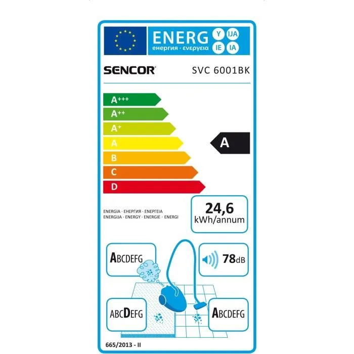 Sencor SVC 6001BK Aspirateur traîneau avec sac, 700 W, Noir