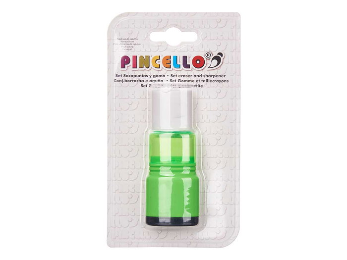 Pincello Lot de 4 taille-crayons gommes à effacer assortis 9x16x2 cm (Set de 24) Pincello Lot de 4 taille-crayons gommes à effacer assortis 9x16x2 cm (Set de 24)
