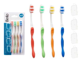 BERILO SET 4 CEPILLOS DIENTES FUNDA