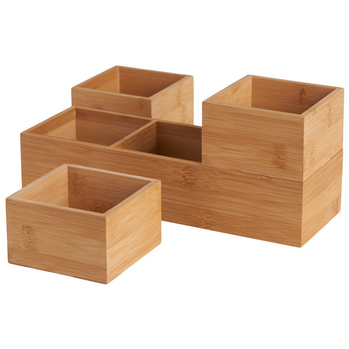 Day Jeu de 4 boîtes de rangement en bambou sans couvercle Day Jeu de 4 boîtes de rangement en bambou sans couvercle