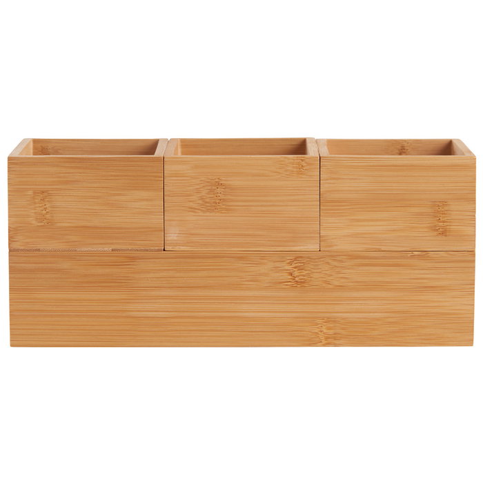 Day Jeu de 4 boîtes de rangement en bambou sans couvercle Day Jeu de 4 boîtes de rangement en bambou sans couvercle