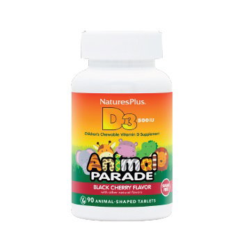 NATURES PLUS Animal Parade Vitamine D3 500UI 90 comprimés à mâcher NATURES PLUS Animal Parade Vitamine D3 500UI 90 comprimés à mâcher