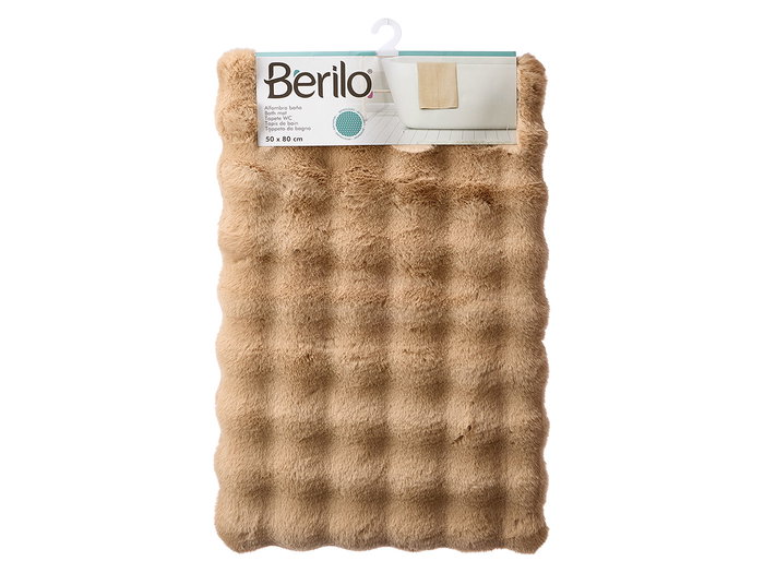 Berilo Tapis de Bain Marron 80x50 cm Epaisseur 1 cm Polyster Base Antidérapante (Set de 12)