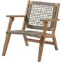 Bora Fauteuil de jardin bas en bois d'acacia FSC et résine tressée, 60 x 76 x 73 cm, élégant et durable pour terrasse