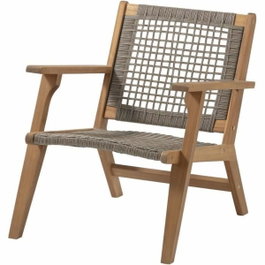 Bora Fauteuil de jardin bas en bois d'Acacia FSC et résine tressée