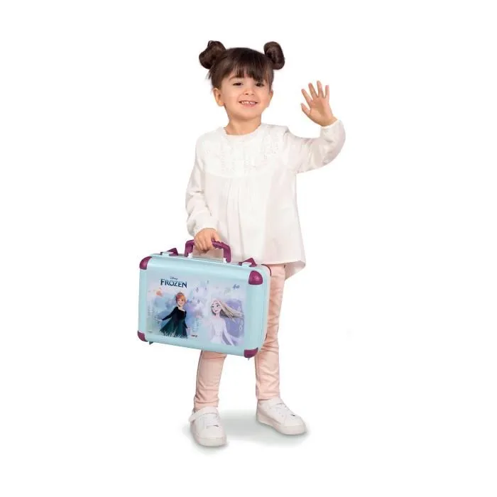 Smoby Valise beauté Reine des Neiges - Coffret de jeu pour enfants avec maquillage, coiffure et onglerie - 13 accessoires factices - Pour enfants dès 3 ans