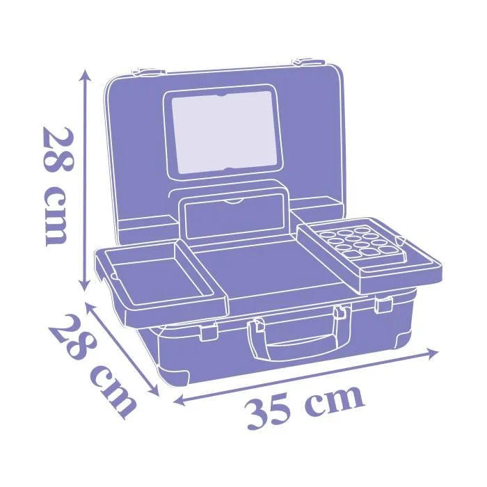 Smoby Valise beauté Reine des Neiges - Coffret de jeu pour enfants avec maquillage, coiffure et onglerie - 13 accessoires factices - Pour enfants dès 3 ans