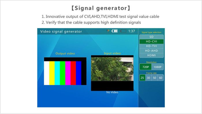 Ernitec Moniteur de test 4K avec écran tactile capacitif IPS de 7", Wi-Fi 2.4G/5G, compatible IP/HDCVI/AHD/TVI/CVBS/ONVIF, TDR, DDM, OPM, sortie PoE+ et DC 12V/2A