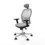 Piqueras y Crespo Chaise de Bureau avec Appui-tête Jorquera 2D086G1 Gris clair