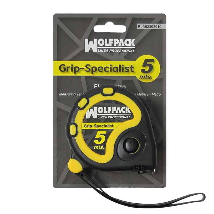 WOLFPACK LINEA PROFESIONAL Flexomètre Grip Special 5m avec frein