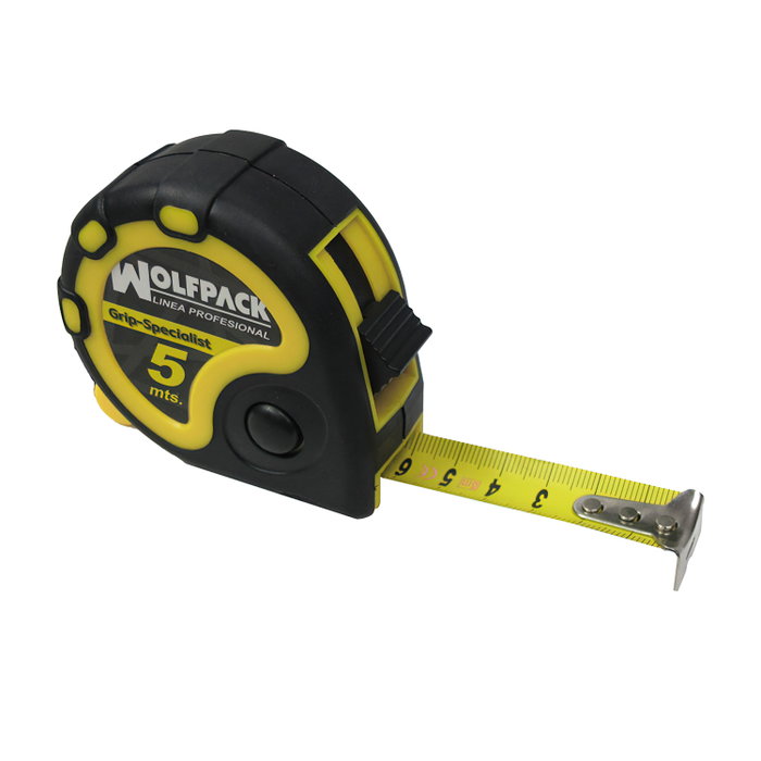 WOLFPACK LINEA PROFESIONAL Flexomètre Grip Special 5m avec frein