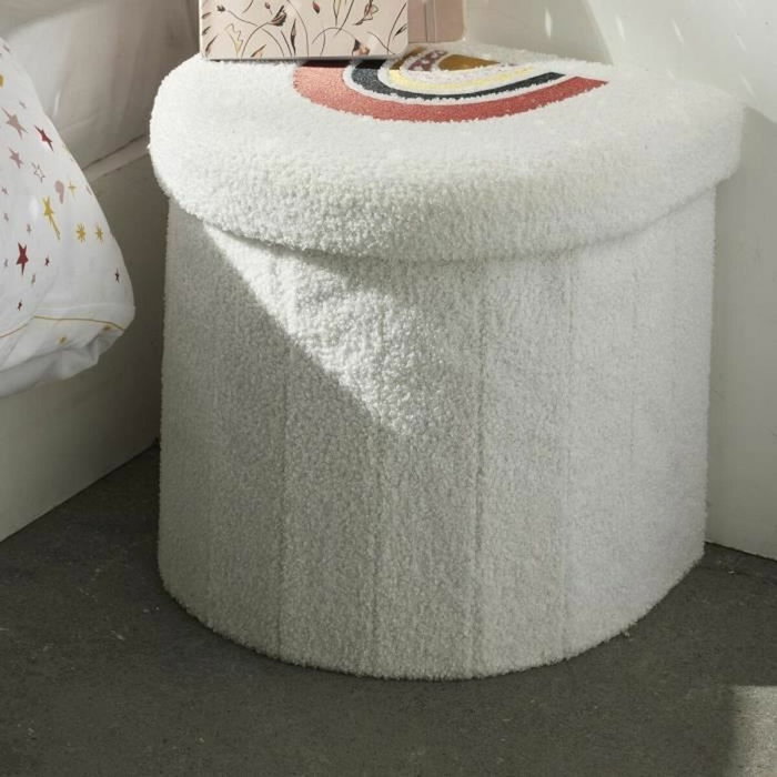 Today Ensemble parure de lit enfant Arc en Ciel et coffre rangement pouf - 140 x 200 cm