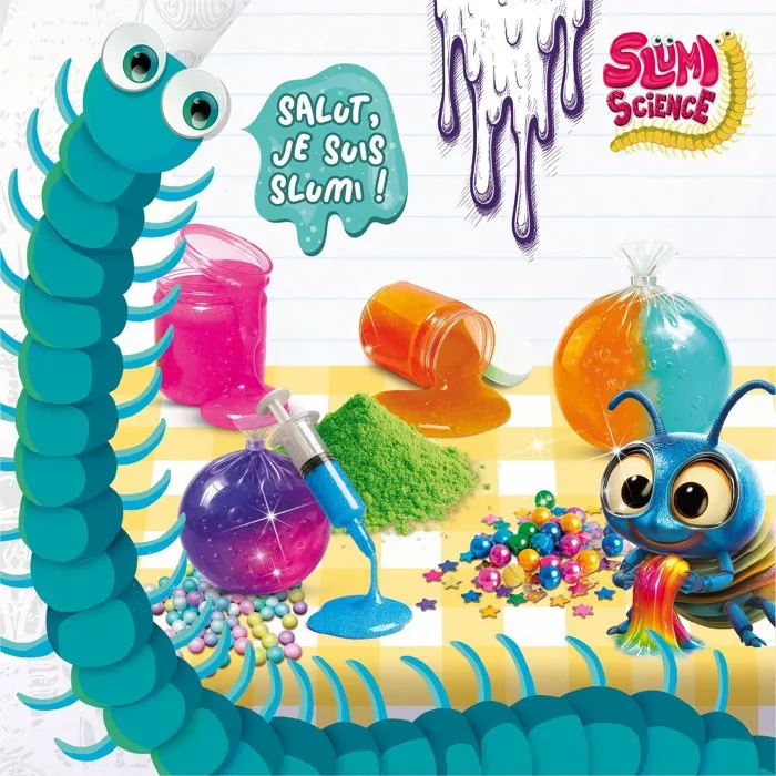 Liscianigiochi SLUMI SCIENCE Squish Ball - Kit Créatif Slime avec Billes et Étoiles Colorées - Jouet Sensoriel à Presser - Dès 7 ans