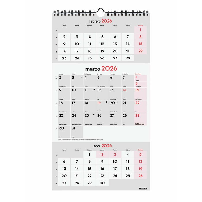 calendrier mural Finocam Papier 23,6 x 43 cm calendrier mural Finocam Papier 23,6 x 43 cm