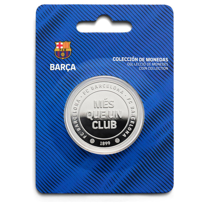 MOCILAB Monnaie Officielle de Collection FC Barcelona 'Més que un club' en Zamak Argenté avec Capsule et Boîte (Ø 4 cm) MOCILAB Monnaie Officielle de Collection FC Barcelona 'Més que un club' en Zamak Argenté avec Capsule et Boîte (Ø 4 cm)