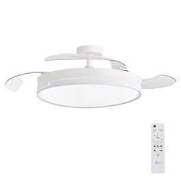 Yoevu CONCEPT RAY Ventilateur de plafond blanc avec LED et pales rétractables