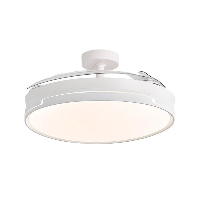 Yoevu CONCEPT RAY Ventilateur de plafond blanc avec LED et pales rétractables