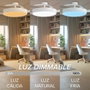 Yoevu CONCEPT RAY Ventilateur de plafond blanc avec LED et pales rétractables
