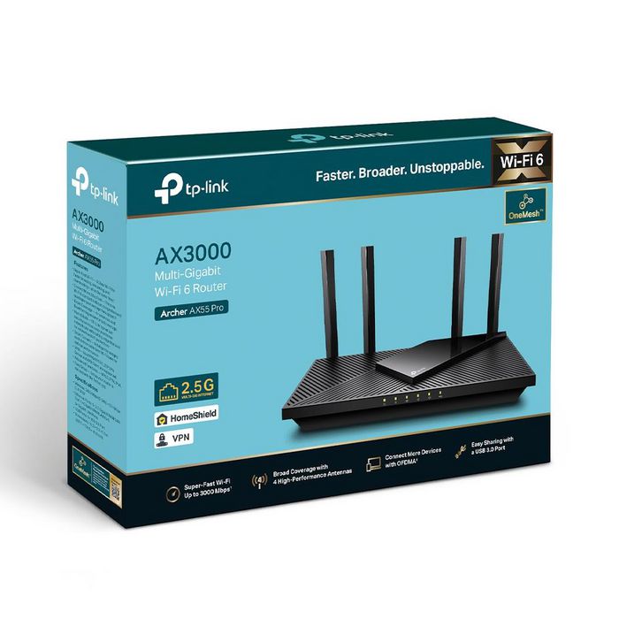TP-Link Archer AX55 Pro Routeur Wi-Fi 6 AX3000 Dual-Band Noir