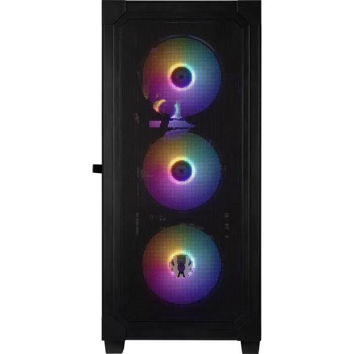 Bitfenix Graph ARGB, Boîtier PC Moyen Tour Noir ATX avec 4 Ventilateurs A-RGB, Façade Mesh et Panneau en Verre Trempé