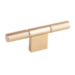 VIEFE Pomo Aluminio ''T'' Point L110 - Poignée de Porte en Laiton Cavé et Brossé