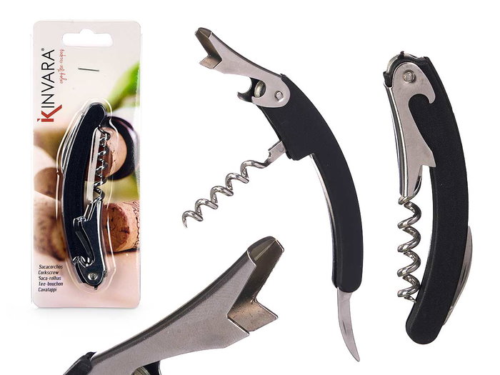 Kinvara Tire-bouchon chromé noir 64 g 11x11x2.5 cm métal (Set de 36) Kinvara Tire-bouchon chromé noir 64 g 11x11x2.5 cm métal (Set de 36)