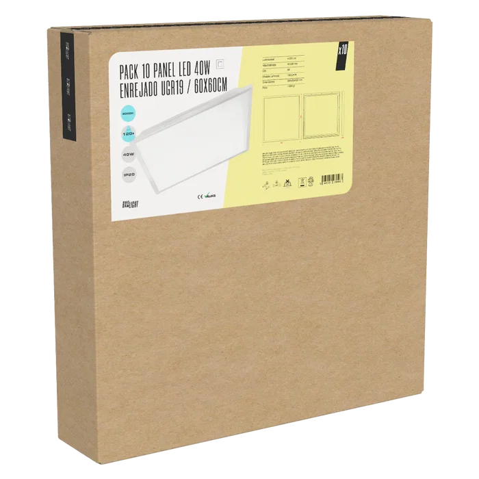 BX3 LIGHT BX3-PG-600x600-40W-W - Panneau LED 40W 4000K 600x600mm UGR<19 pour bureau et espaces professionnels
