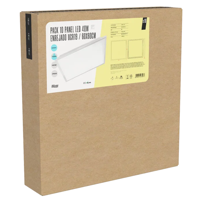 BX3 LIGHT BX3-PG-600x600-40W-W - Panneau LED 40W 4000K 600x600mm UGR<19 pour bureau et espaces professionnels BX3 LIGHT BX3-PG-600x600-40W-W - Panneau LED 40W 4000K 600x600mm UGR<19 pour bureau et espaces professionnels