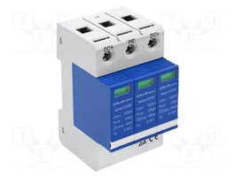 QOLTEC Limiteur de surtensions Type 2, 3 pôles, pour rail DIN