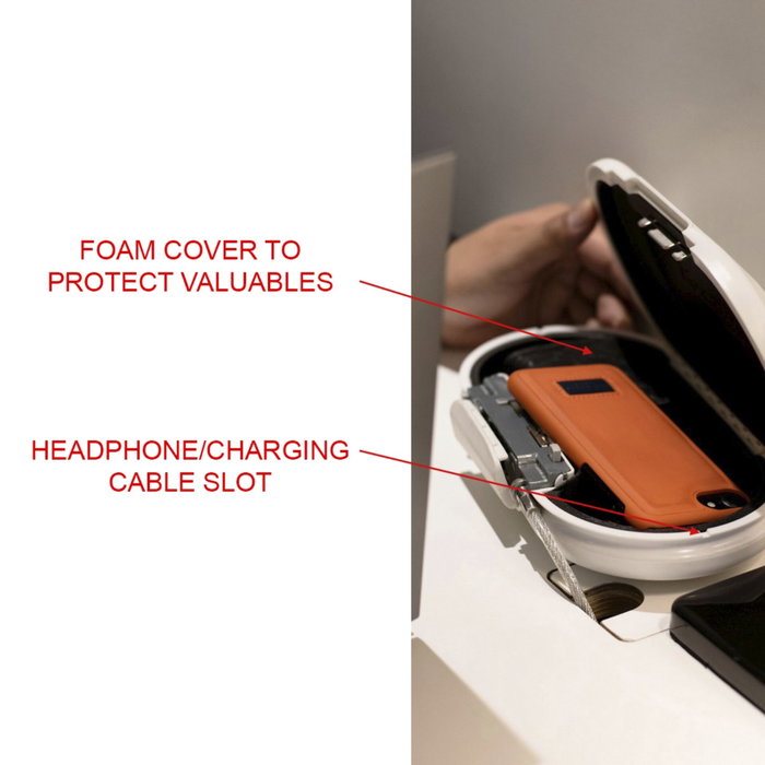 Master Lock Mini Coffre-fort Portable 5900EURDWHT avec Câble - Blanc