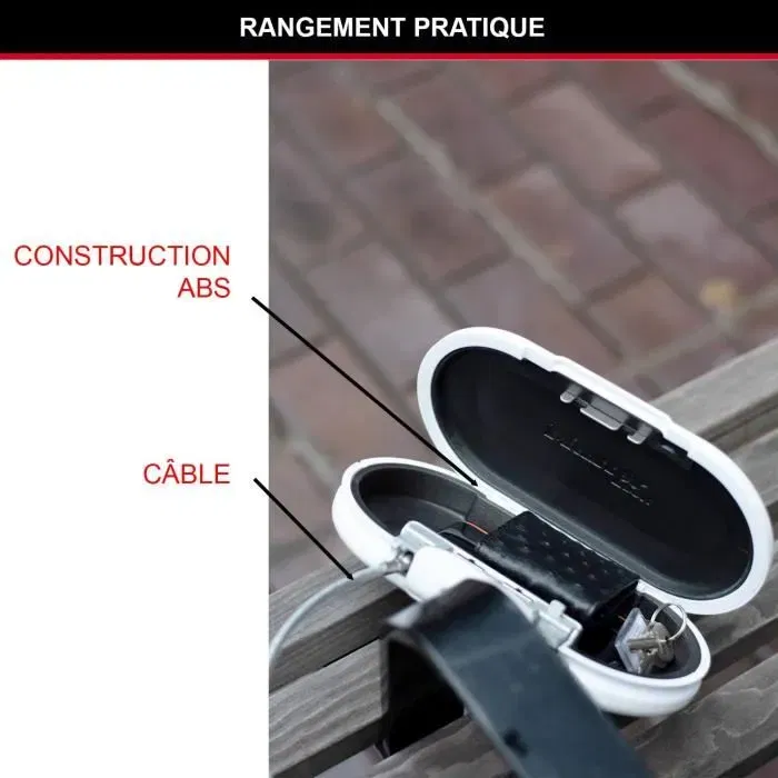 Master Lock 5900EURDWHT - Mini coffre-fort portable Safe Space avec câble de fixation et combinaison - Blanc