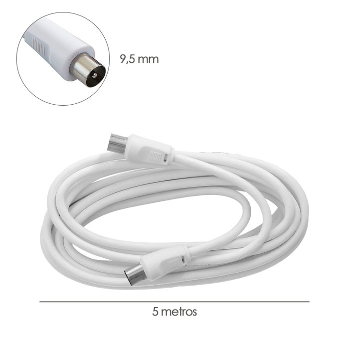 WOLFPACK LINEA PROFESIONAL Rallonge TV-Vidéo 5 m avec Adaptateur 9,5 mm